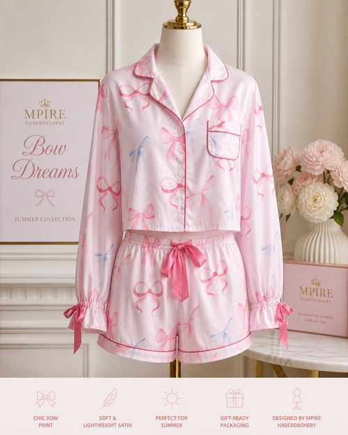 Luxury Satin Bow Pajama Set