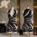 Mpire Haberdashery Zebra Sculpt Zip Romper – Snatched Fit Luxe Bodysuit