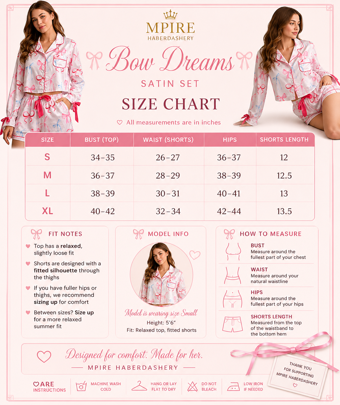 Luxury Satin Bow Pajama Set
